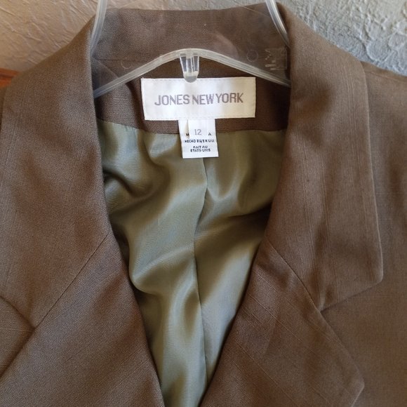 Vintage Double Breasted Olive Boyfriend Blazer Size 12 - Picture 12 of 14
